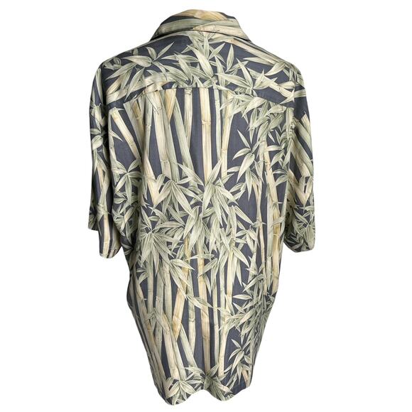 Tommy Bahama Womens Large Silk‎ Bamboo Hawaiian Print Shirt Sleeve Blouse Top - Picture 3 of 6